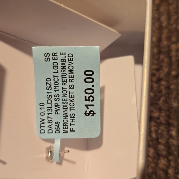 BELK STERLING SILVER WOMEN'S DIAMOND STUD POST EARRINGS - Picture 7 of 8